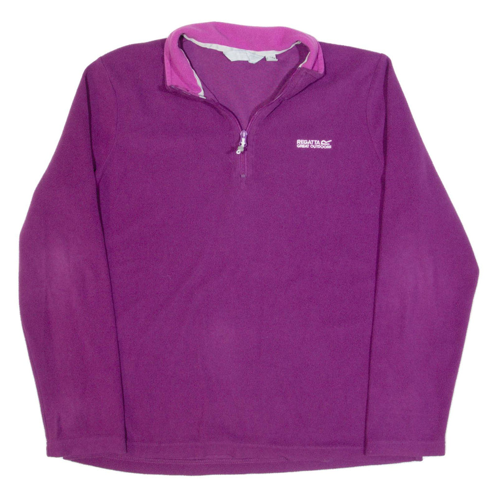 REGATTA Womens Fleece Purple 1/4 Zip UK 12