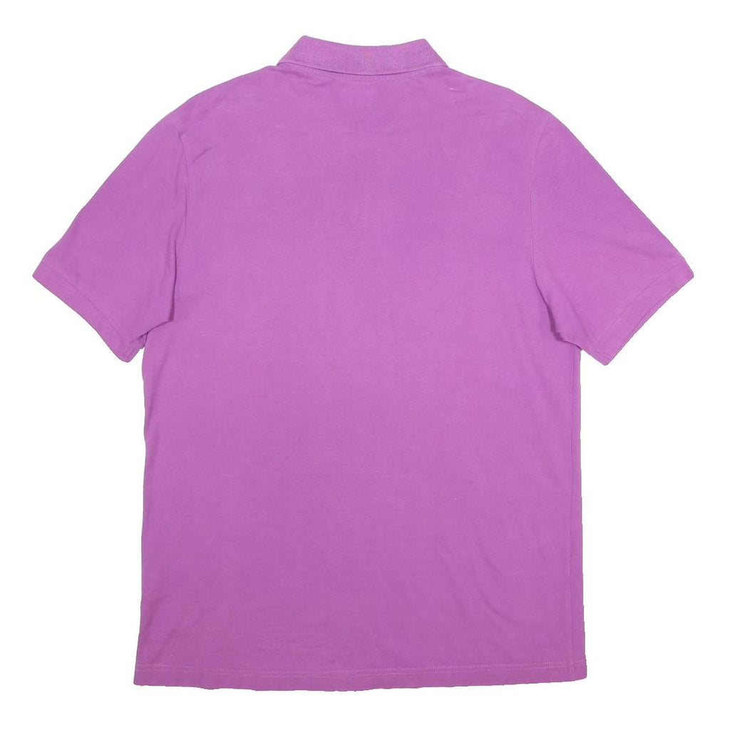 KAPPA Mens Purple Short Sleeve Plain Polo Shirt L Cotton Casual Sport