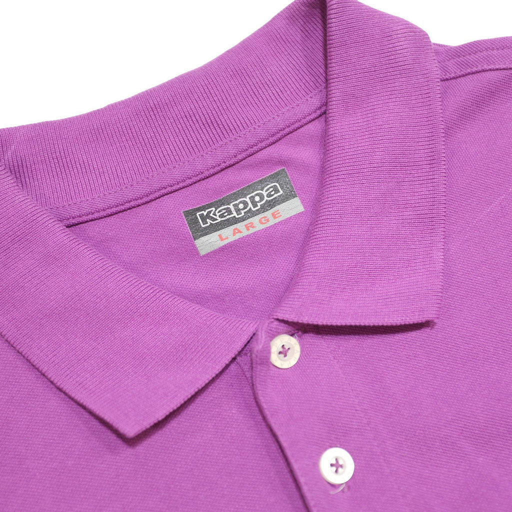 KAPPA Mens Purple Short Sleeve Plain Polo Shirt L Cotton Casual Sport