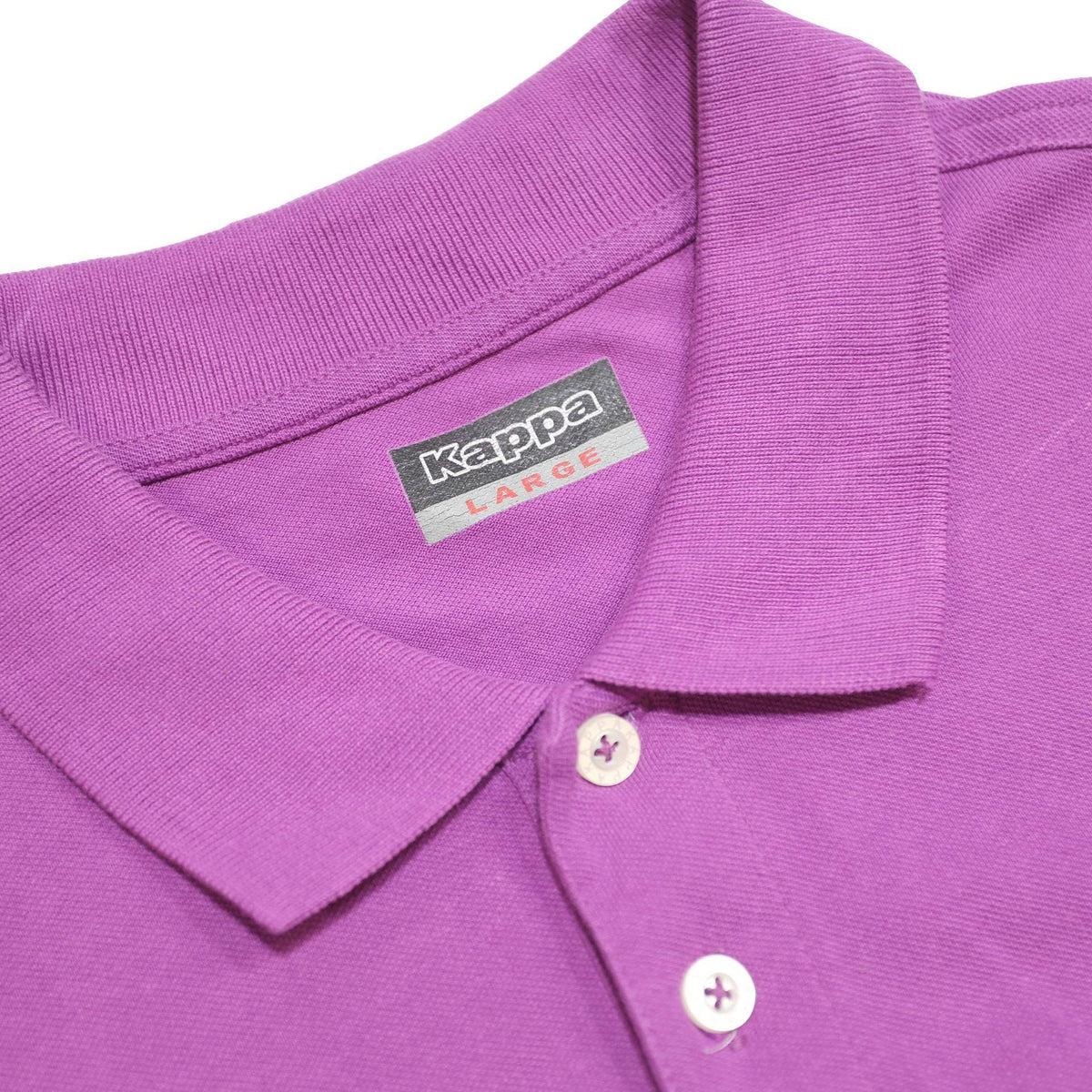 KAPPA Mens Purple Short Sleeve Plain Polo Shirt L Cotton Casual Sport