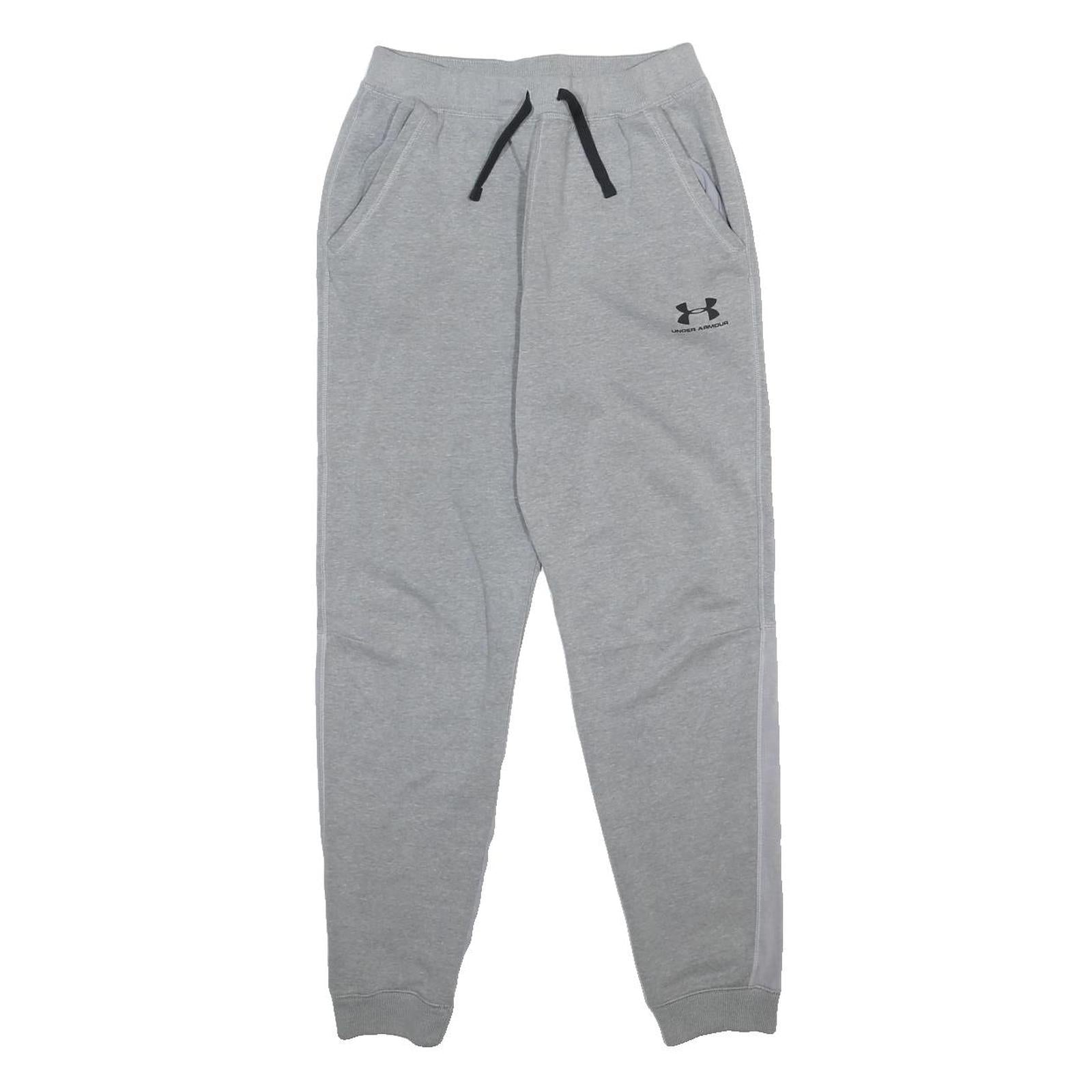 UNDER ARMOUR Boys Joggers Grey XL W26 L28 Cotton Blend Regular Tapered Fit
