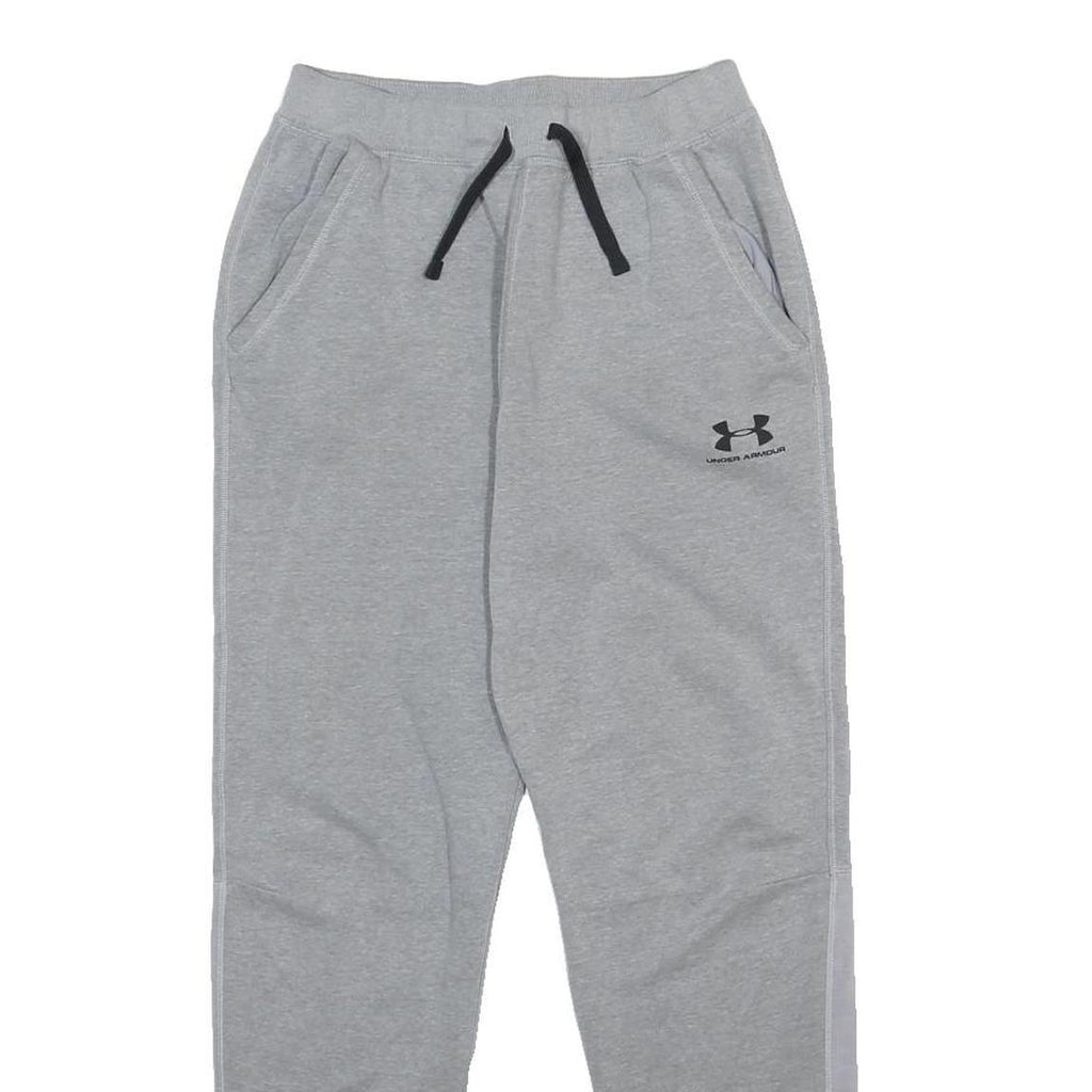 UNDER ARMOUR Boys Joggers Grey XL W26 L28 Cotton Blend Regular Tapered Fit