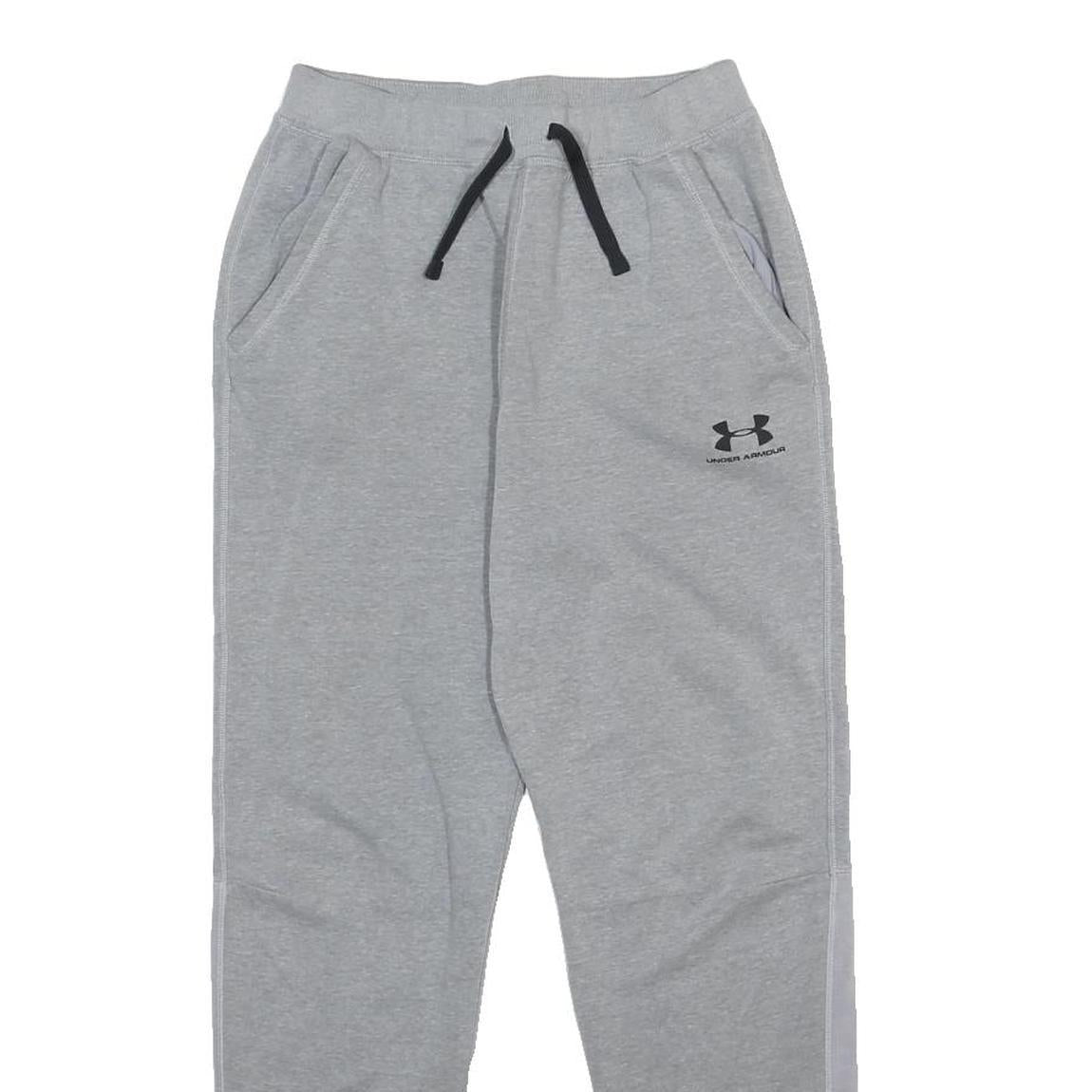 UNDER ARMOUR Boys Joggers Grey XL W26 L28 Cotton Blend Regular Tapered Fit