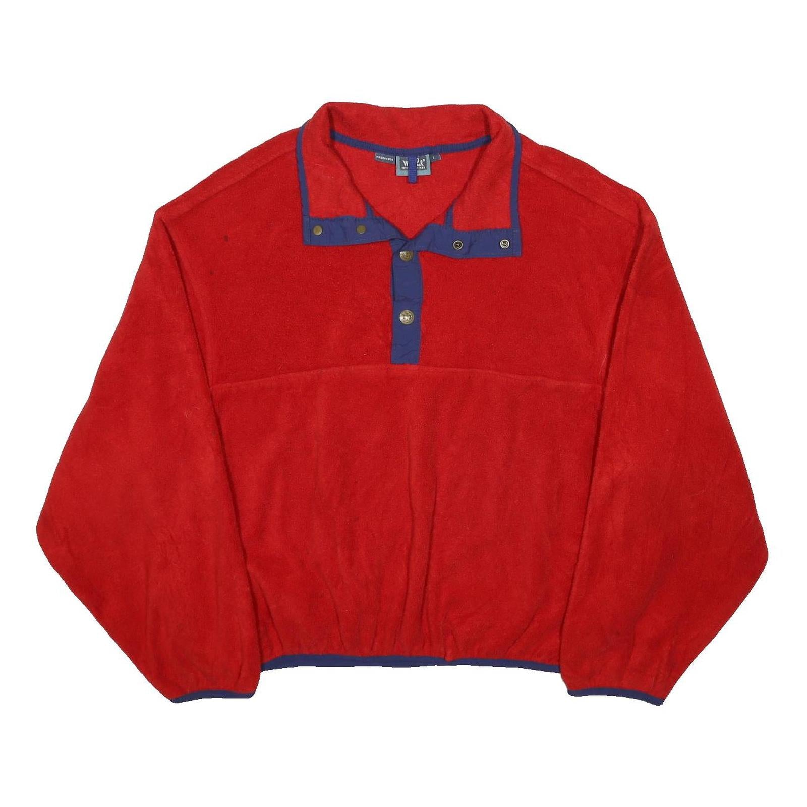 WOOLRICH Womens Red Patterned Pullover Plain Round Neck Basic Knit L Relaxed