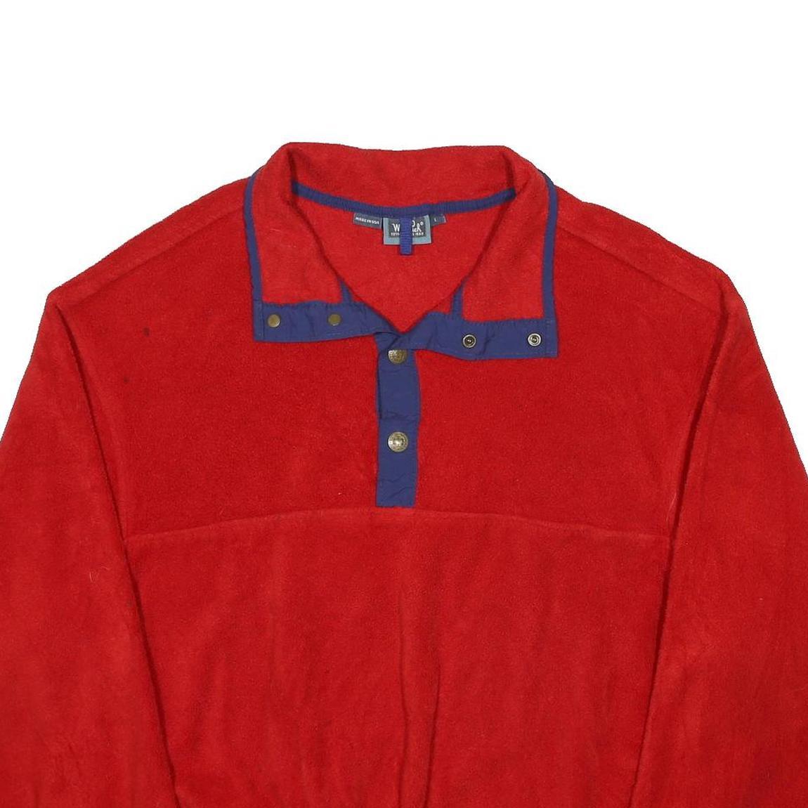 WOOLRICH Womens Red Patterned Pullover Plain Round Neck Basic Knit L Relaxed