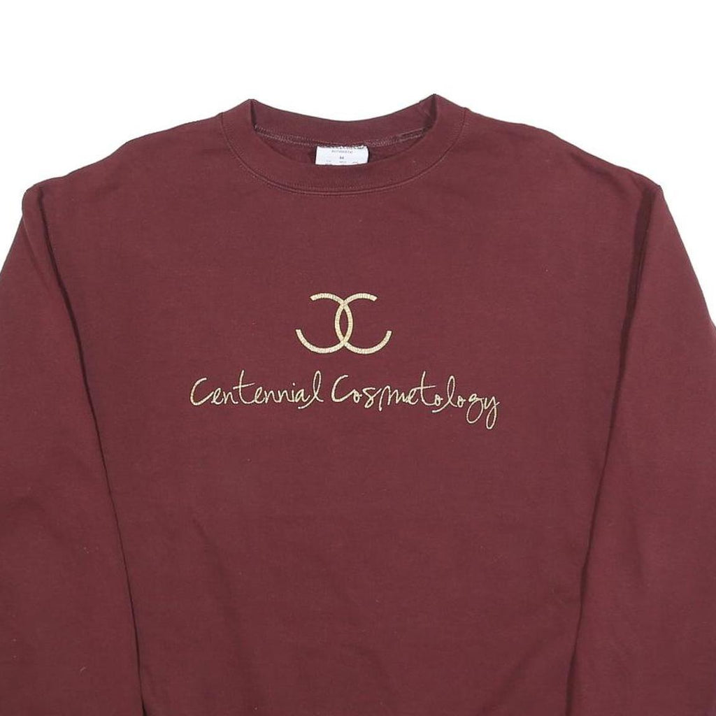 CHAMPION Mens Maroon Crew Neck M Centennial Cosmetology Embroidered Sweatshirt