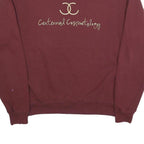 CHAMPION Mens Maroon Crew Neck M Centennial Cosmetology Embroidered Sweatshirt