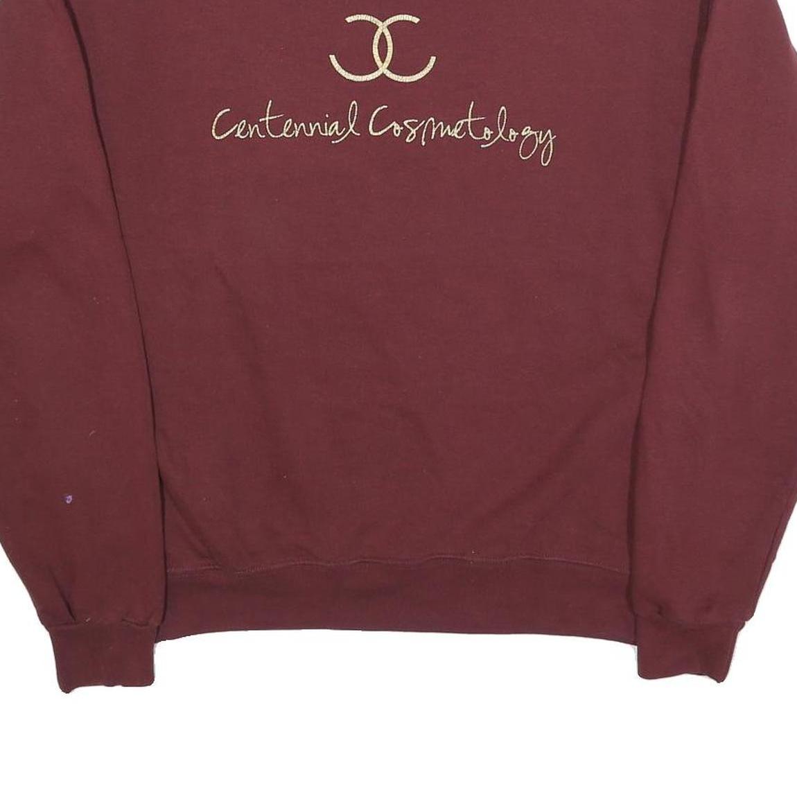 CHAMPION Mens Maroon Crew Neck M Centennial Cosmetology Embroidered Sweatshirt