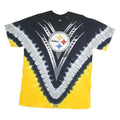 MAJESTIC Mens Black & Yellow Steelers Graphic T-Shirt L Short Sleeve Crew Neck