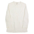 UN DEUX TROIS Mens Blazer Jacket Cream Linen 90s Striped S