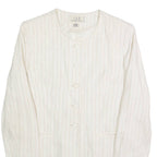 UN DEUX TROIS Mens Blazer Jacket Cream Linen 90s Striped S