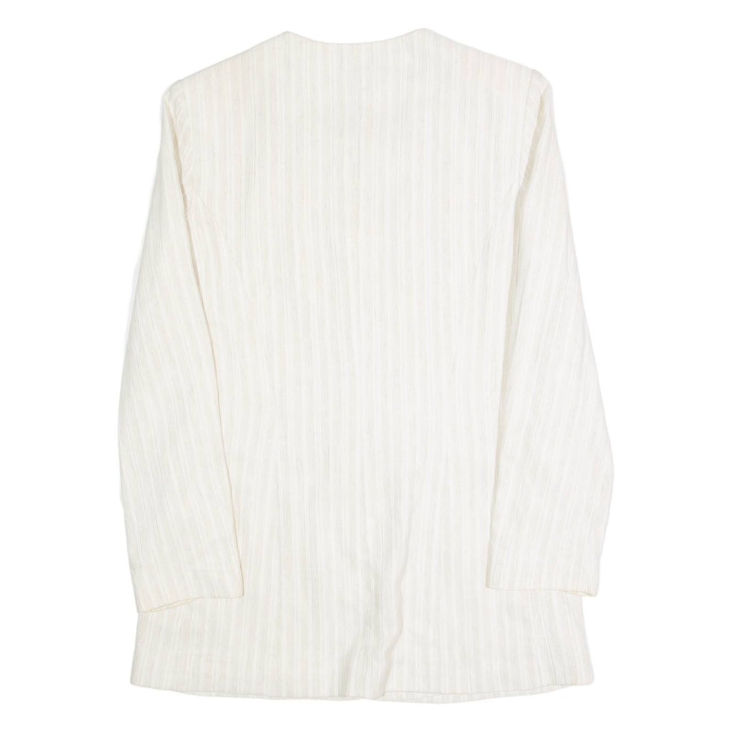 UN DEUX TROIS Mens Blazer Jacket Cream Linen 90s Striped S