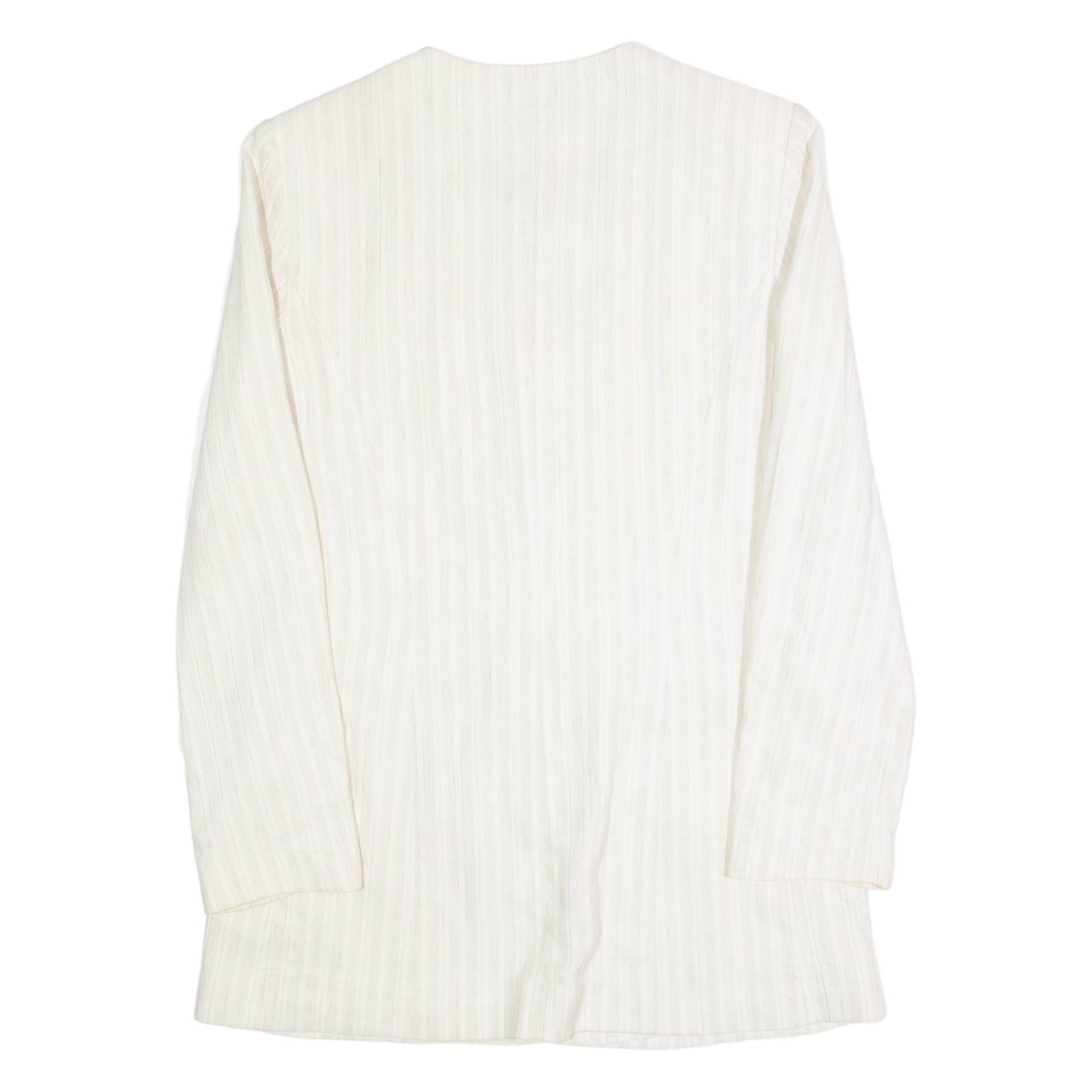 UN DEUX TROIS Mens Blazer Jacket Cream Linen 90s Striped S