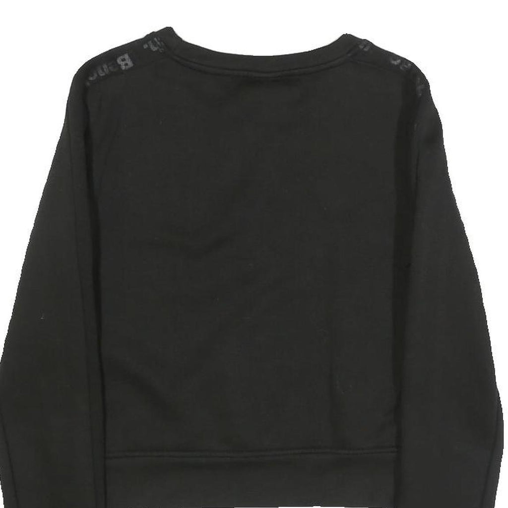 BENCH Womens Black Crew Neck XS Sweatshirt Cotton Blend Logo Printed