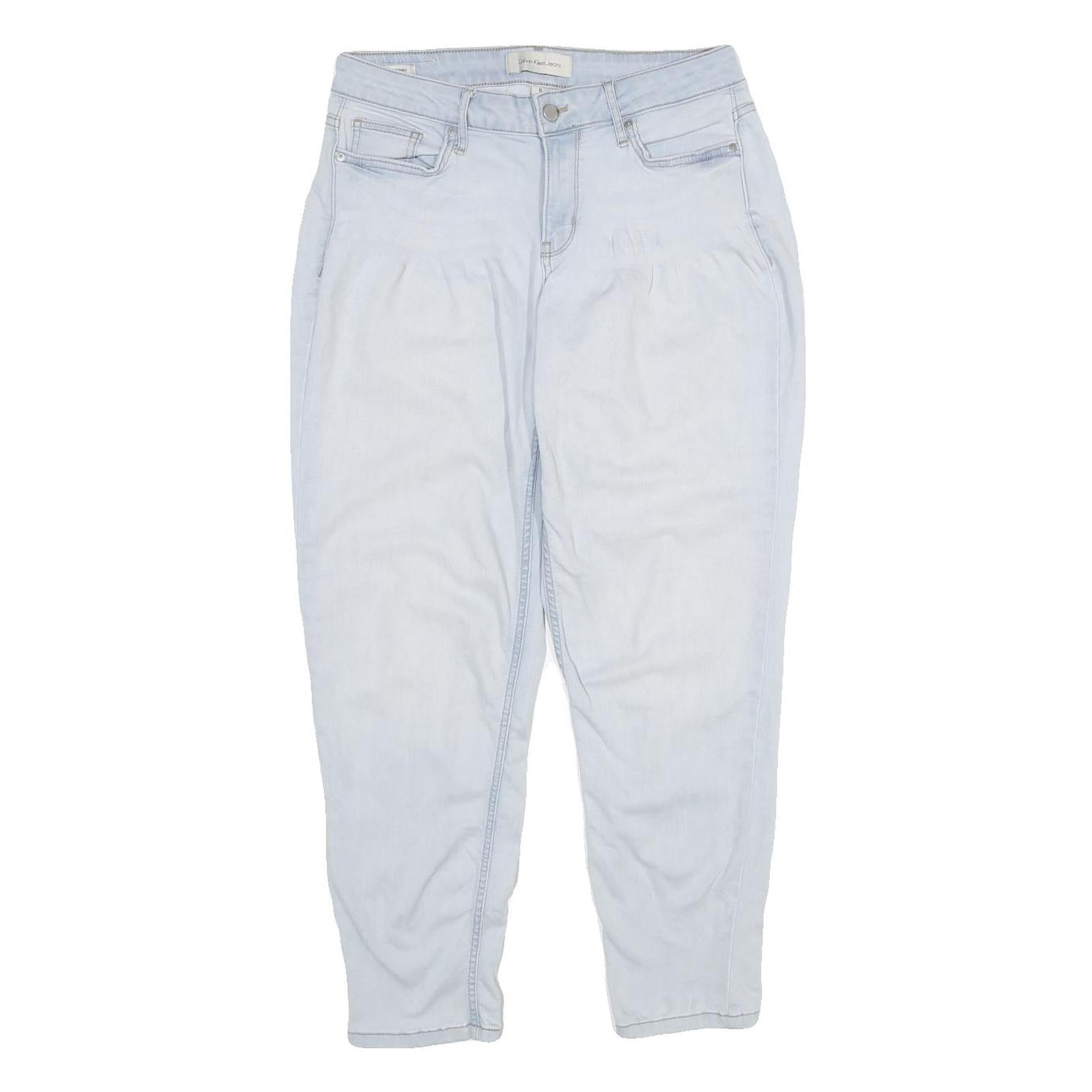 CALVIN KLEIN JEANS Womens Light Blue Regular Straight Denim Rinse W30 L28