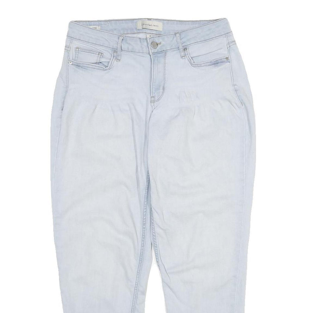 CALVIN KLEIN JEANS Womens Light Blue Regular Straight Denim Rinse W30 L28