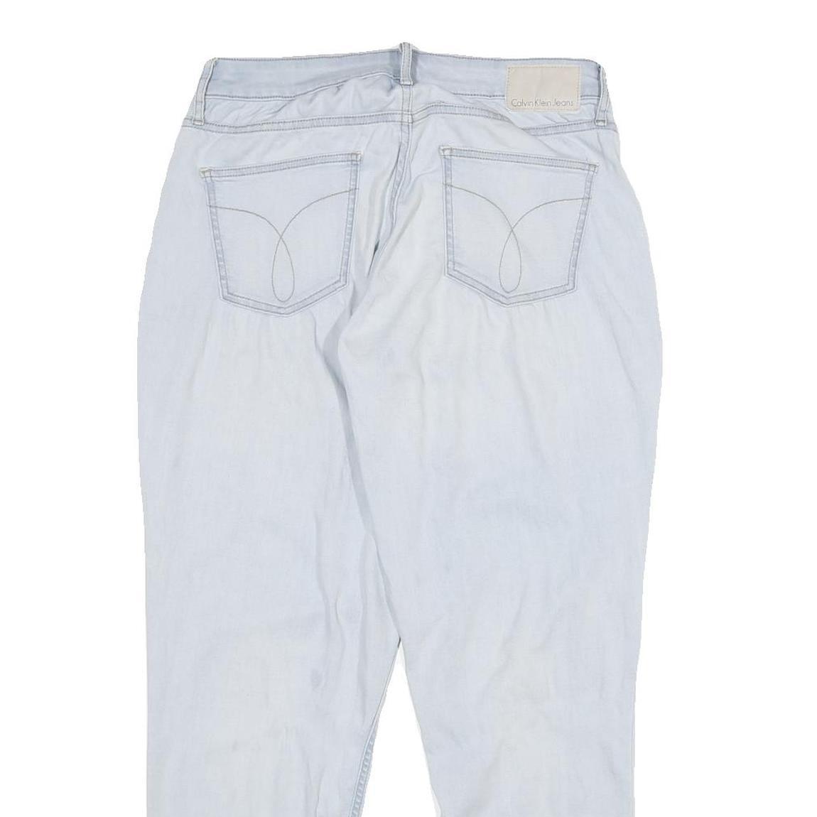 CALVIN KLEIN JEANS Womens Light Blue Regular Straight Denim Rinse W30 L28