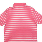 POLO RALPH LAUREN Mens Pink & White Striped Short Sleeve M Cotton Polo Shirt