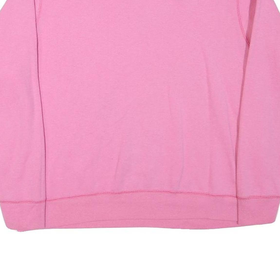 HANES Womens Pink Sweatshirt Crew Neck L Cotton Blend Casual Pullover Top