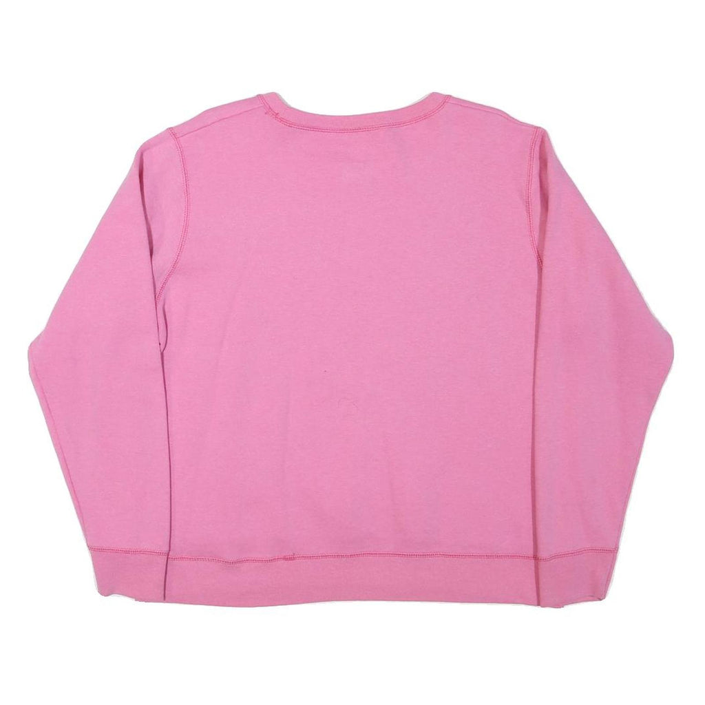 HANES Womens Pink Sweatshirt Crew Neck L Cotton Blend Casual Pullover Top