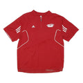 ADIDAS Mens Red Nylon Athletic Jacket XL Zip Plain Sports Training Wear