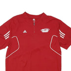 ADIDAS Mens Red Nylon Athletic Jacket XL Zip Plain Sports Training Wear