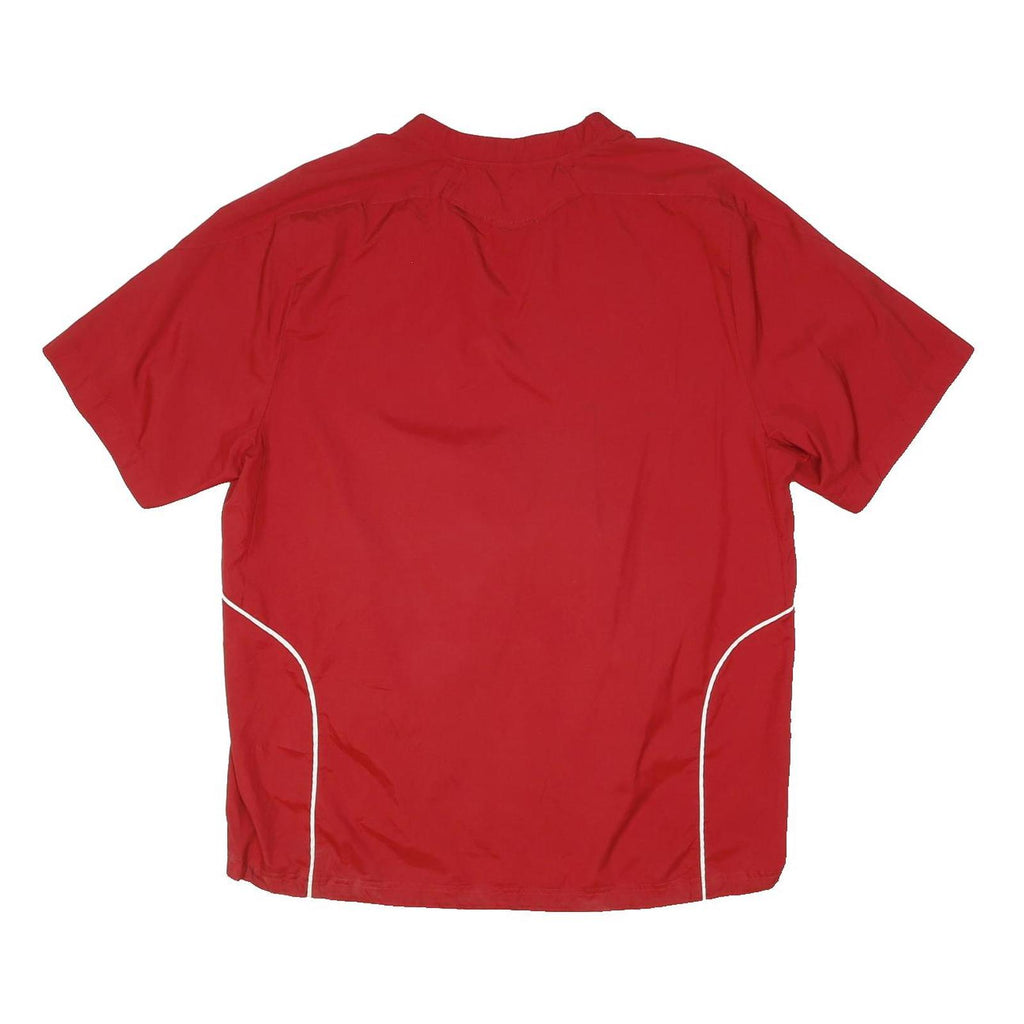 ADIDAS Mens Red Nylon Athletic Jacket XL Zip Plain Sports Training Wear
