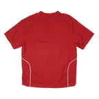ADIDAS Mens Red Nylon Athletic Jacket XL Zip Plain Sports Training Wear