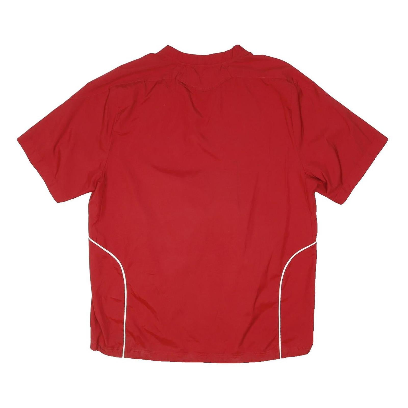 ADIDAS Mens Red Nylon Athletic Jacket XL Zip Plain Sports Training Wear