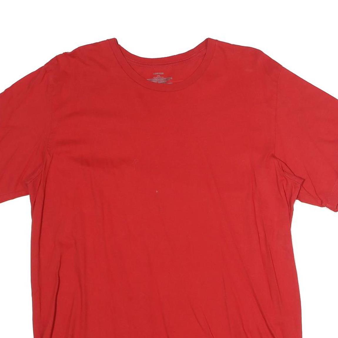 CALVIN KLEIN Mens Red T-Shirt L Short Sleeve Crew Neck Classic Cotton Comfort