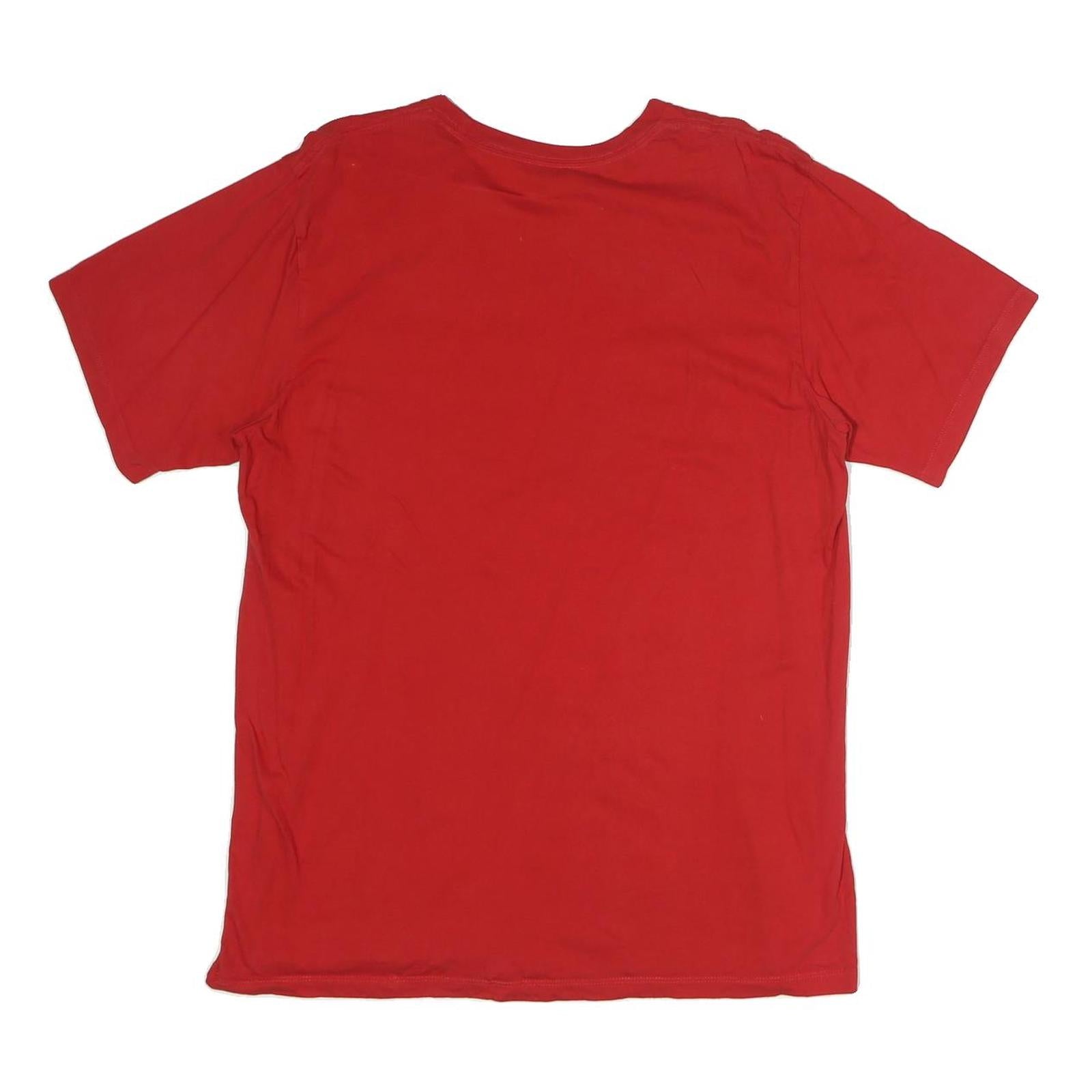 CALVIN KLEIN Mens Red T-Shirt L Short Sleeve Crew Neck Classic Cotton Comfort