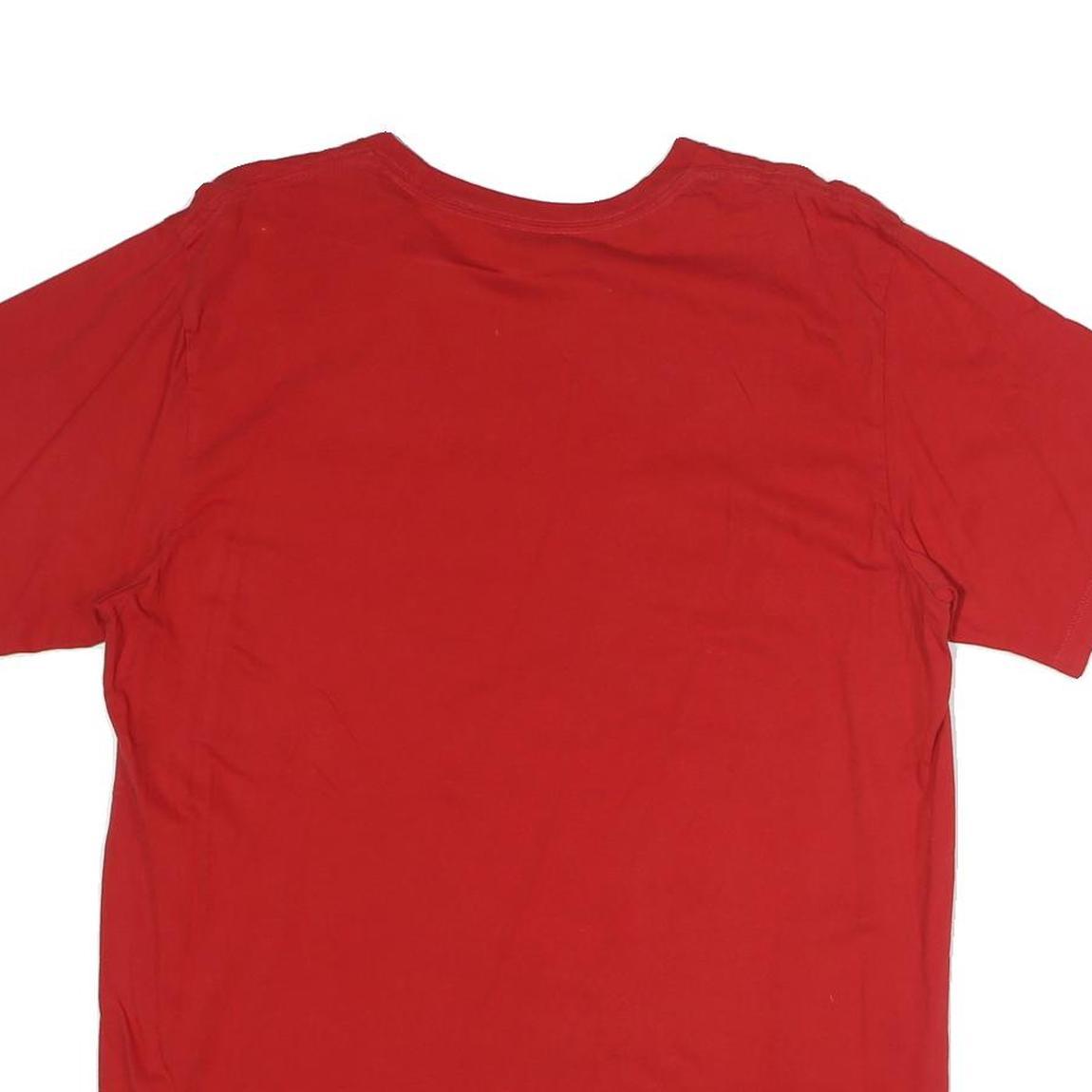 CALVIN KLEIN Mens Red T-Shirt L Short Sleeve Crew Neck Classic Cotton Comfort