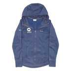 COLUMBIA Womens Blue Outdoor Hooded Jacket M Polyester Blend Zip Plain Staff