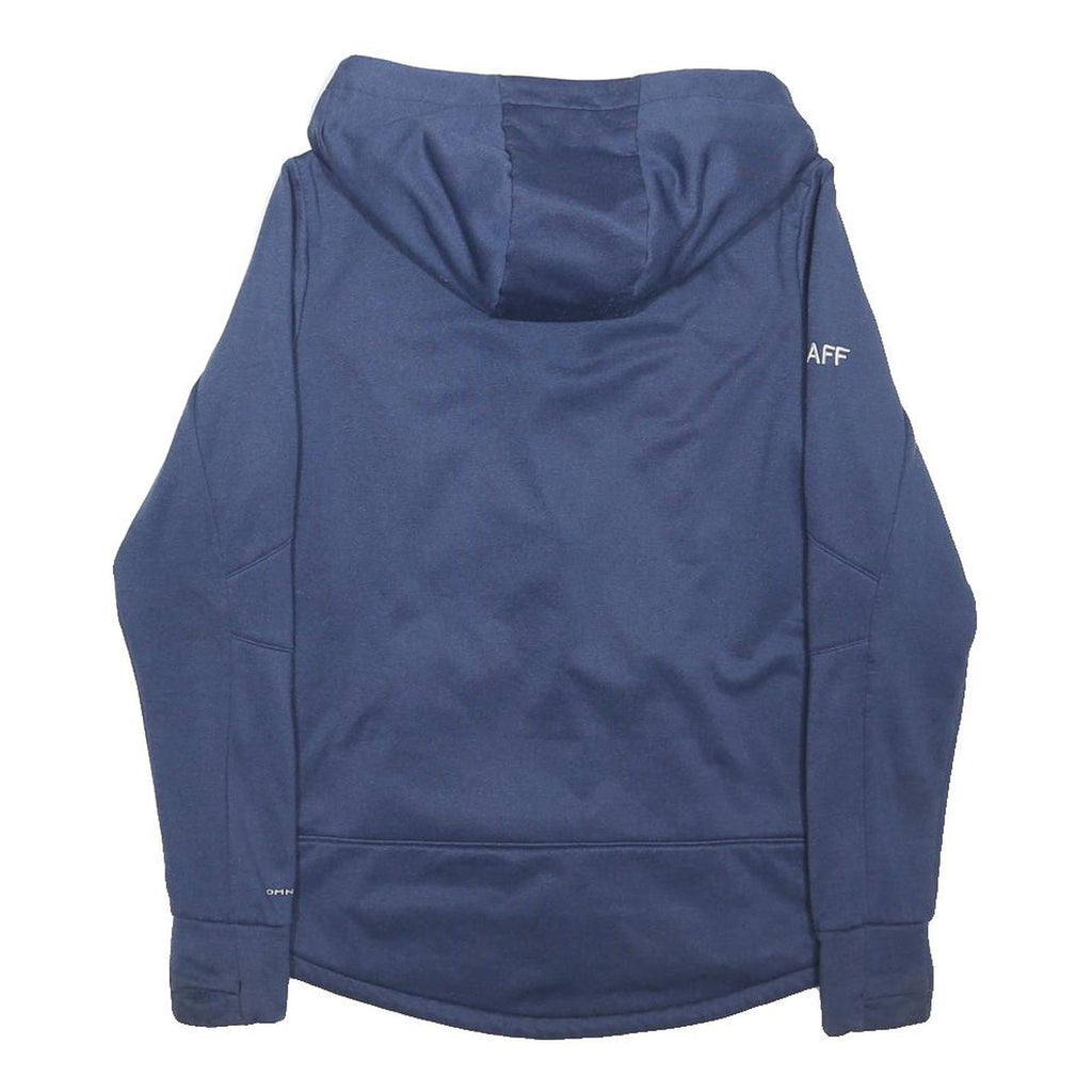COLUMBIA Womens Blue Outdoor Hooded Jacket M Polyester Blend Zip Plain Staff