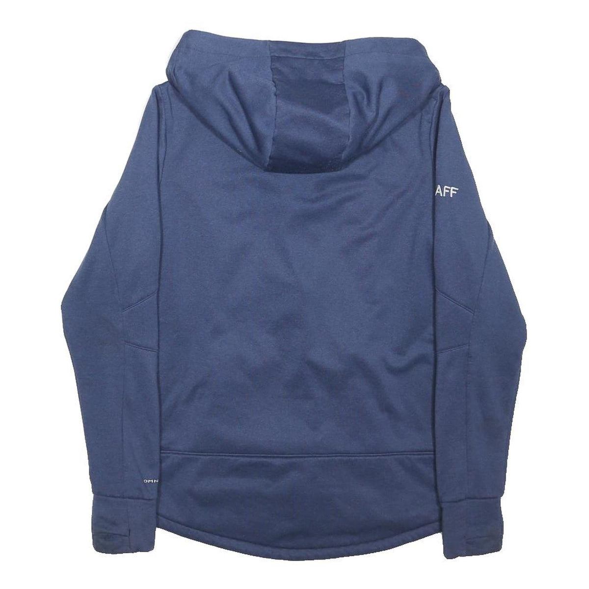 COLUMBIA Womens Blue Outdoor Hooded Jacket M Polyester Blend Zip Plain Staff