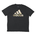 ADIDAS Mens Black & Beige Logo Graphic T-Shirt L Short Sleeve Crew Neck