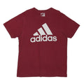 ADIDAS Mens Maroon L Cotton Blend T-Shirt Short Sleeve Crew Neck Logo Graphic