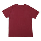 ADIDAS Mens Maroon L Cotton Blend T-Shirt Short Sleeve Crew Neck Logo Graphic