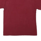 ADIDAS Mens Maroon L Cotton Blend T-Shirt Short Sleeve Crew Neck Logo Graphic