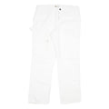 DICKIES Womens Regular White Denim Jeans W34 L31 Workwear Straight Zip Cotton