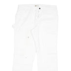 DICKIES Womens Regular White Denim Jeans W34 L31 Workwear Straight Zip Cotton