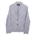 ARMANI JEANS Womens Grey Linen Blend Button Jacket S Tailored Casual Blazer