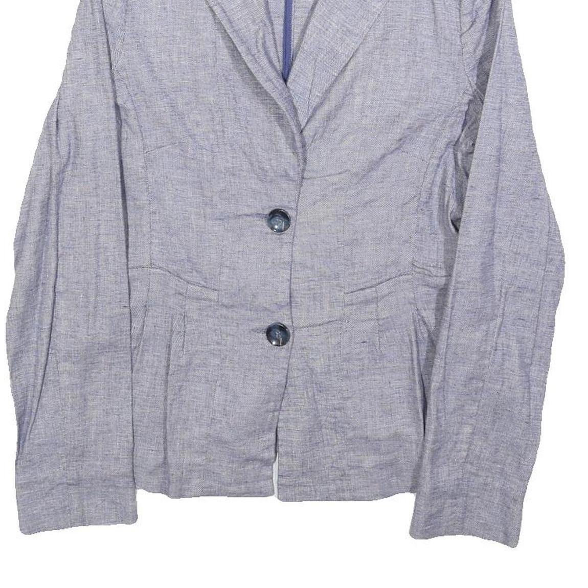 ARMANI JEANS Womens Grey Linen Blend Button Jacket S Tailored Casual Blazer