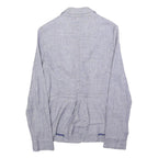 ARMANI JEANS Womens Grey Linen Blend Button Jacket S Tailored Casual Blazer
