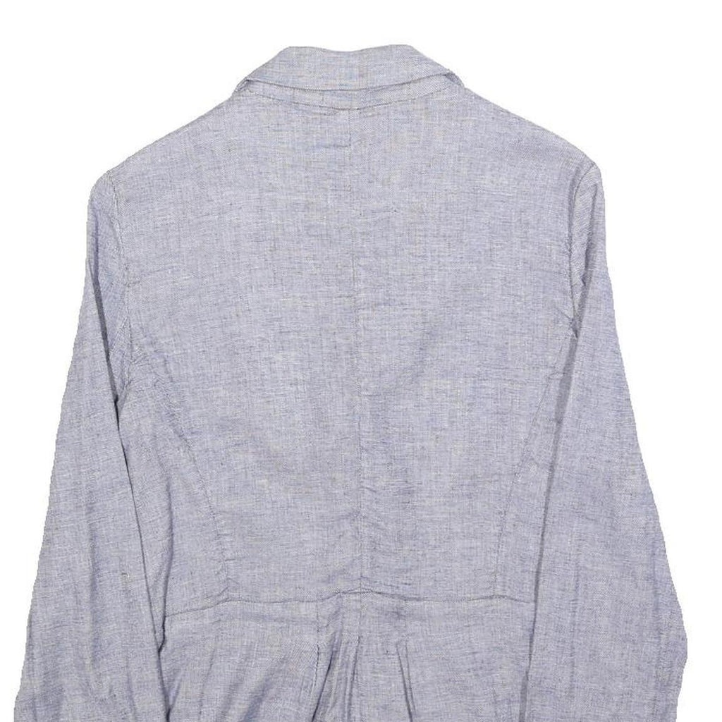 ARMANI JEANS Womens Grey Linen Blend Button Jacket S Tailored Casual Blazer