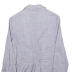 ARMANI JEANS Womens Grey Linen Blend Button Jacket S Tailored Casual Blazer