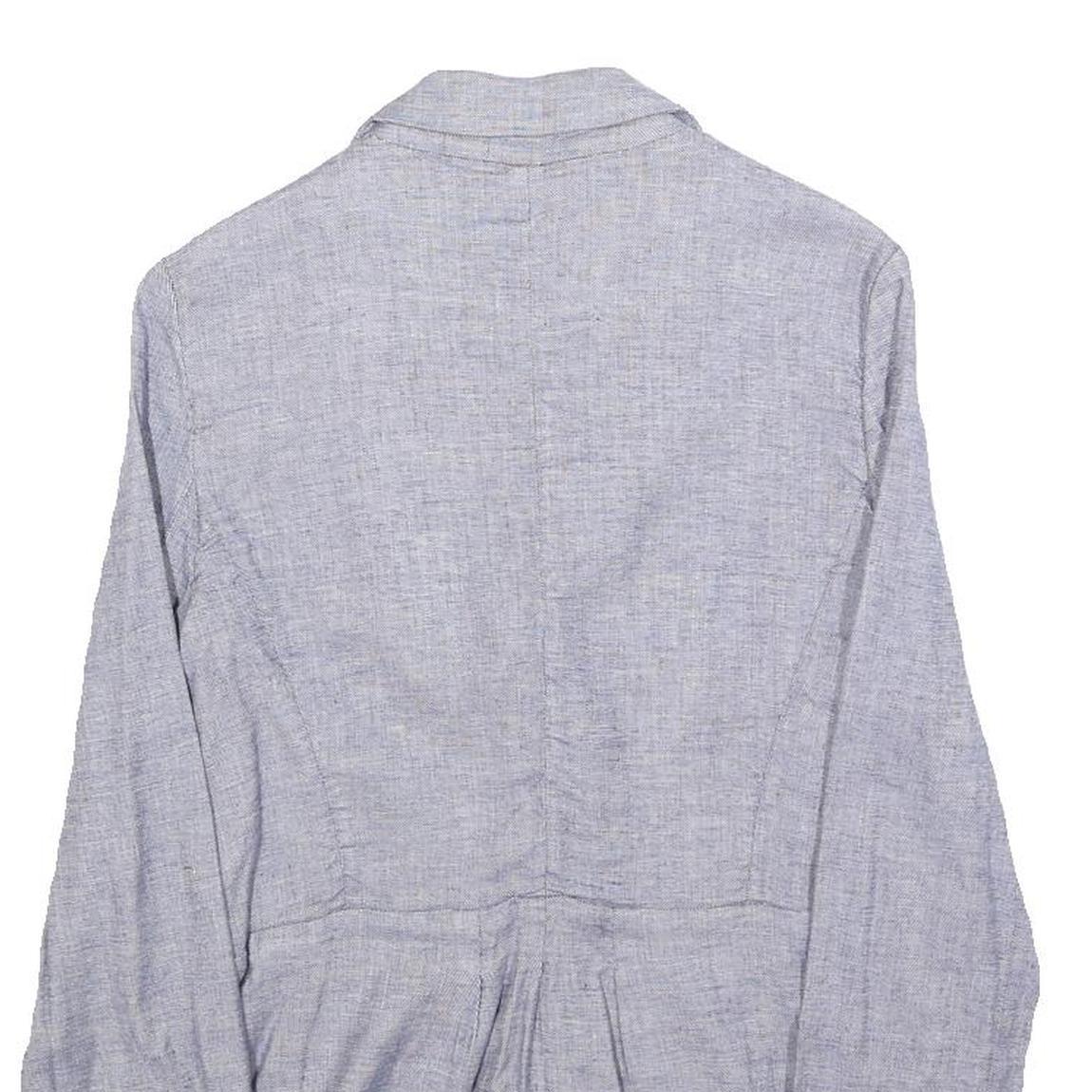 ARMANI JEANS Womens Grey Linen Blend Button Jacket S Tailored Casual Blazer