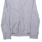 ARMANI JEANS Womens Grey Linen Blend Button Jacket S Tailored Casual Blazer