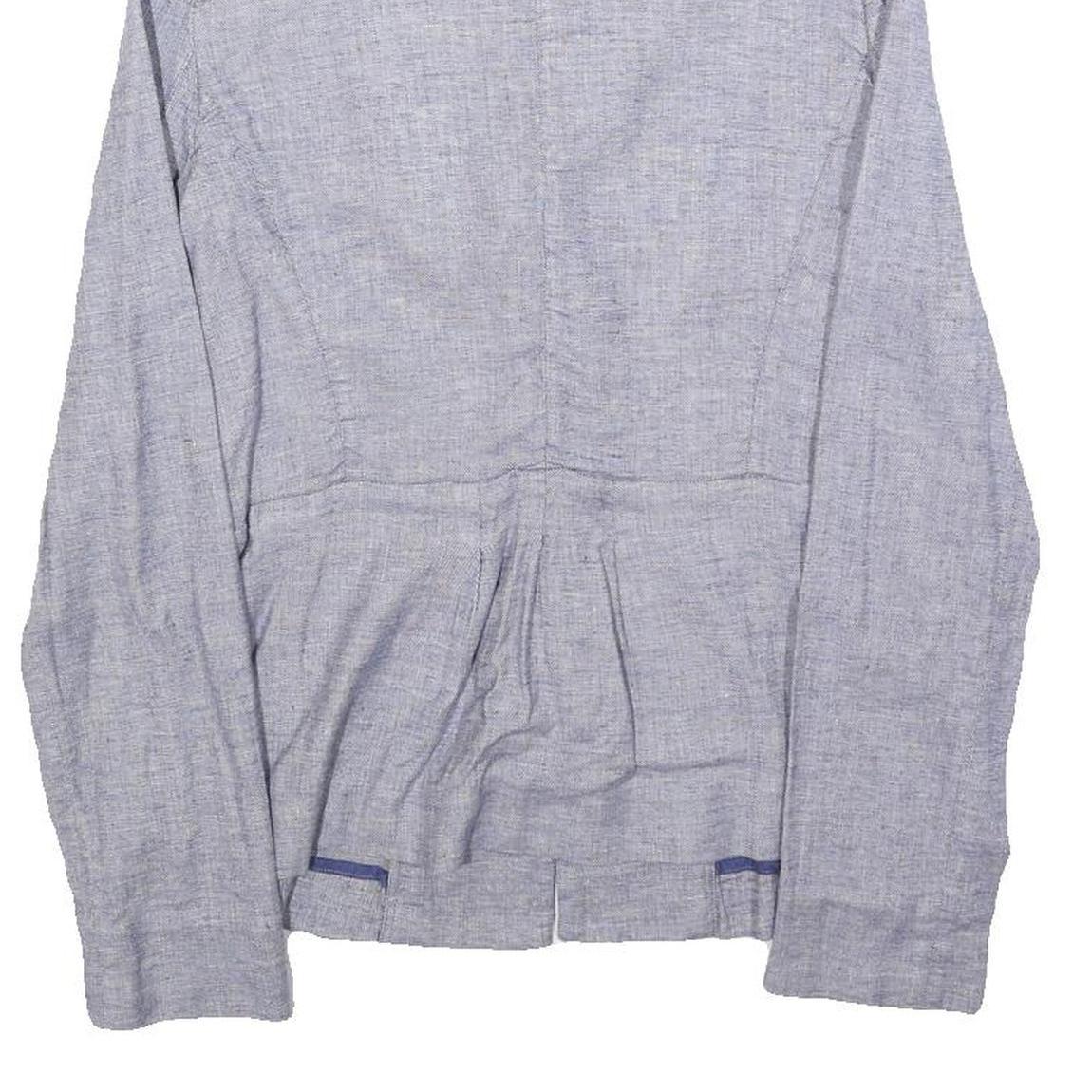 ARMANI JEANS Womens Grey Linen Blend Button Jacket S Tailored Casual Blazer