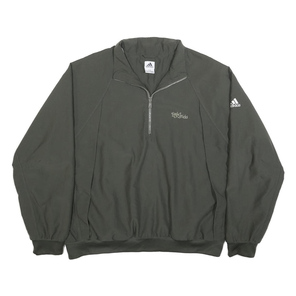 ADIDAS Mens Grey Lightweight Polyester Track Jacket L Zip Sportswear